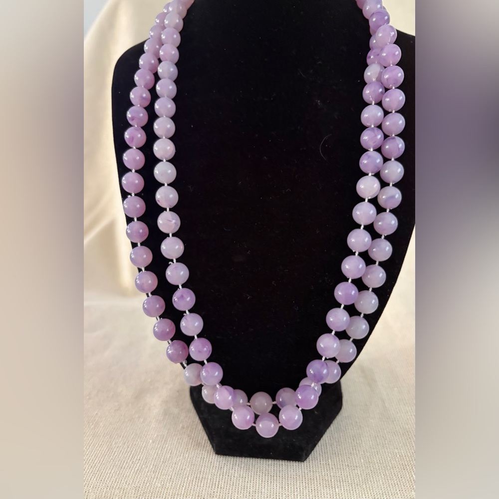Double Strand Lavender KUNZITE Beaded Necklace - Women Jewelry